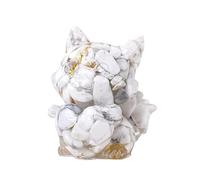 Lumisoul - Ciondolo a forma di cuore a forma di volpe in cristallo grezzo fatto a mano, con chip di resina e pietre, decorazione da scrivania lucida unica, grazioso ornamento da collezione per regalo