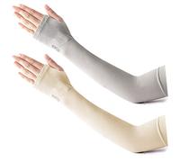 LumiSyne 2 Paia Manicotto Braccio Con Foro Per Il Pollice Donna Uomo UV Protezione UPF 50+ Manicotti Compressione Scaldabraccia Maniche Di Raffreddamento Sport Ciclismo Running Coprire Il Tatuaggio