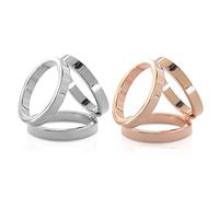LumiSyne 2 Pezzi Fibbia Della Sciarpa Moda Tre Anelli Oro Argento Sciarpa Anello Moderno Semplice Triplo Fibbia Per Sciarpa In Seta Fermaglio Per Sciarpa Per Fazzoletto Foulard Abbigliamento T-Shirt