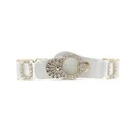 LumiSyne Ampie Cintura Elastica Donna Fibbia a Gancio In Metallo Con Strass Scintillanti Elasticizzata Cinch Cintura Larga Cinture In Vita Decorativa Per Vestito Abito Camicia Soprabito