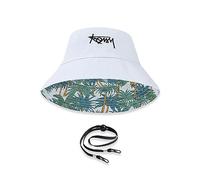LumiSyne Cappello da Pescatore Reversibile Unisex Tinta Unita con Lettere/Stampa in Stile Hawaiano Cappelli a Secchiello Cappello da Pesca con Sottogola Staccabile Pieghevole Cotone Cappello da Sole