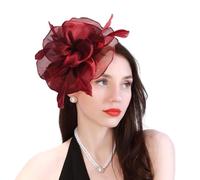 LumiSyne Cappello Fascinator per Donna Fiore Tulle Piuma su Una Fascia e Un Clip Copricapo Elegante Vintage Fascinators per Capelli Fascinator Cerimonia per Cocktail Tea Party Matrimonio