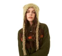 LumiSyne Cappello Invernale Donna Cappello a Maglia Con Paraorecchie Forma Di Orecchio Di Gatto Stile y2k Cappello Peloso Con Punto Colorato Cinghie Alle Orecchie Lungo Berretto Peruviano Beanie Caldo