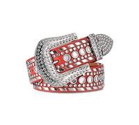 LumiSyne Cintura In Pelle Con Strass Cowgirl Cowboy Occidentale Bling Cintura In Pelle Con Borchie Fibbia Ad Ardiglione Grande Con Cristallo Vintage Cintura Borchiata Per Pantaloni Jeans Vestito