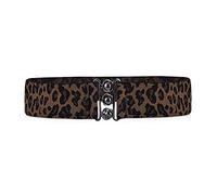 LumiSyne Cintura Larga Elasticizzata Cintura Elastica Fibbia In Lega Di Moda Traspirante Tela Cintura Regolabile Cintura Leopardata Vintage Per Vestito Abito Soprabito