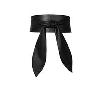 LumiSyne Cintura Obi da Donna Larga Retrò in Pelle PU Morbida Con Cravatta Nodo in Vita - Corsetto Avvolgente Per Vestito Quotidiano e Festa