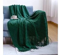 LumiSyne Coperta a Maglia Sfrangiata Tinta Unita Plaid Calda Coperte In Maglia Copriletto a Maglia Coperta Da Tiro Adatto Per Letto o Divano 130x170cm
