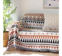 LumiSyne Coperta Azteca Navajo Coperte Plaid In Cotone Intrecciato Con Nappina Stile Etnico Tribale Motivo Geometrico Reversibile Decorativo Coperta Da Tiro Per Letto Divano Arazzo Tovaglia Tappeto