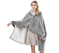 LumiSyne Coperta Indossabile Donna Tinta Unita Poncho Invernale Con Bottoni Esterno In Flanella Interno In Sherpa Coperta Scialle Mantello Caldo Morbida Coperta Poncho In Pile Per Casa Ufficio Auto