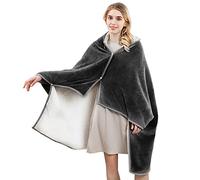 LumiSyne Coperta Indossabile Donna Tinta Unita Poncho Invernale Con Bottoni Esterno In Flanella Interno In Sherpa Coperta Scialle Mantello Caldo Morbida Coperta Poncho In Pile Per Casa Ufficio Auto