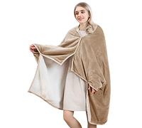 LumiSyne Coperta Indossabile Donna Tinta Unita Poncho Invernale Con Bottoni Esterno In Flanella Interno In Sherpa Coperta Scialle Mantello Caldo Morbida Coperta Poncho In Pile Per Casa Ufficio Auto