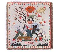 LumiSyne Coperte Plaid In Cotone Intrecciato Con Nappina Stile Etnico Tribale Boho Motivo Geometrico Azteca Navajo Coperta Da Tiro Per Letto Divano Coperta Campeggio Arazzo Tovaglia Tappeto 160x130cm