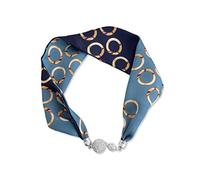 LumiSyne Donna Moda Sciarpa Di Seta Collana Facile Fibbia Magnetica Con Strass Bling Piccolo Stretta Fazzoletto Decorativo Collana Choker Foulard Fascia Per Capelli Copricapo Sciarpa Con Ciondolo