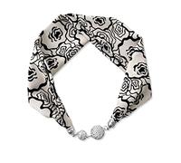 LumiSyne Donna Moda Sciarpa Di Seta Collana Facile Fibbia Magnetica Con Strass Bling Piccolo Stretta Fazzoletto Decorativo Collana Choker Foulard Fascia Per Capelli Copricapo Sciarpa Con Ciondolo