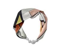 LumiSyne Donna Moda Sciarpa Di Seta Collana Facile Fibbia Magnetica Con Strass Bling Piccolo Stretta Fazzoletto Decorativo Collana Choker Foulard Fascia Per Capelli Copricapo Sciarpa Con Ciondolo