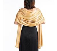 LumiSyne Donna Scialle Stola In Raso Setoso Per Abito Da Sera Tinta Unita Sciarpe Lunga Leggero Elegante Wrap Stola Per Sposa Matrimonio Cerimonia Festa, 200×70cm