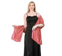 LumiSyne Donna Scialle Stola In Raso Setoso Per Abito Da Sera Tinta Unita Sciarpe Lunga Leggero Elegante Wrap Stola Per Sposa Matrimonio Cerimonia Festa, 200×70cm