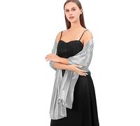 LumiSyne Donna Scialle Stola In Raso Setoso Per Abito Da Sera Tinta Unita Sciarpe Lunga Leggero Elegante Wrap Stola Per Sposa Matrimonio Cerimonia Festa, 200×70cm