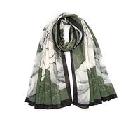 LumiSyne Donna Sciarpa In Cotone Lino Stampa Floreale Lettere Stile Moda Sciarpe Da Donna Leggera e Morbido Sciarpa Lungo Scialle Grande Scialle Stole Protezione Solare Caldo Quattro Stagioni