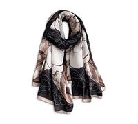 LumiSyne Donna Sciarpa In Cotone Lino Stampa Floreale Lettere Stile Moda Sciarpe Da Donna Leggera e Morbido Sciarpa Lungo Scialle Grande Scialle Stole Protezione Solare Caldo Quattro Stagioni