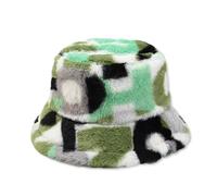 LumiSyne Invernale Cappello da Pescatore per Donna Uomo Motivo di Lettere Arcobaleno Cappello da Pescatore Peloso Pelliccia Sintetica Regolabile Cappello Caldo Moda Cappello a Secchiello in Peluche