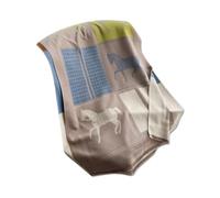 LumiSyne Invernale Sciarpa Scialle In Cashmere Blocchi Di Colore Quadri Motivo Cavallo Retrò Reversibile Sciarpa Con Nappa Grande Lungo Pashmina Sciarpe Leggera Calda Wrap Stole