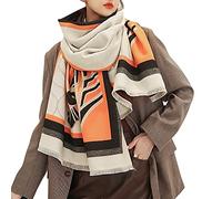 LumiSyne Invernale Sciarpa Scialle In Cashmere Per Donna Cuciture Colorate Modello Animale Pashmina Calda Sciarpe Con Nappa Morbida Lana Addensato Stole