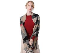 LumiSyne Invernale Sciarpa Scozzese In Cashmere Con Nappa Per Donna Uomo Scialle a Quadri Classico Tartan Stole Grand Pashmina Morbido e Ispessito