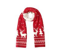 LumiSyne Invernale Sciarpe Lavorate a Maglia Da Donna Reversibile Sciarpa Di Natale Fair Isle Renne Fiocco Di Neve Morbido Calda Lungo Sciarpe