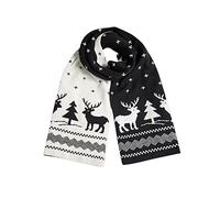 LumiSyne Invernale Sciarpe Lavorate a Maglia Da Donna Reversibile Sciarpa Di Natale Fair Isle Renne Fiocco Di Neve Morbido Calda Lungo Sciarpe
