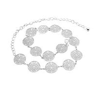 LumiSyne Moda Cintura a Catena Per Donna Anello In Metallo Traforato Intagliato Vintage Catena Della Vita Oro Argento Fibbia Regolabile Catena Per Il Corpo Abito Cintura a Catena Lunga