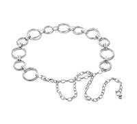 LumiSyne Moda Cintura a Catena Per Donna Catena Della Vita Oro Argento Lucido Anello In Metallo Fibbia Regolabile Catena Per Il Corpo Cintura Abito Per Festa Nozze Quotidiano(Argento)