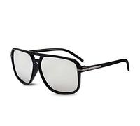 LumiSyne Moda Occhiali Da Sole Polarizzati Specchiati Uomo Occhiali Da Sole Guida Ultra Leggero Montatura Quadrata Doppio Ponte UV 400 All'Aperto Viaggio Sport Regalo Argento