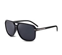 LumiSyne Moda Occhiali Da Sole Polarizzati Uomo Occhiali Da Sole Guida Ultra Leggero Montatura Quadrata Doppio Ponte UV 400 All'Aperto Viaggio Sport Regalo Nero opaco