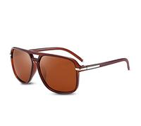 LumiSyne Moda Occhiali Da Sole Polarizzati Uomo Occhiali Da Sole Guida Ultra Leggero Montatura Quadrata Doppio Ponte UV 400 All'Aperto Viaggio Sport Regalo Marrone