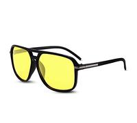 LumiSyne Moda Occhiali Da Sole Polarizzati Uomo Visione Notturna Occhiali da Guida Ultra Leggero Montatura Quadrata Doppio Ponte UV 400 All'Aperto Viaggio Sport Regalo Giallo