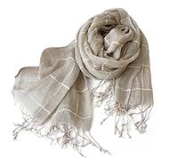 LumiSyne Moda Sciarpe Donna Uomo Sciarpa In Lino Stampa a Quadri Strisce Classiche Sciarpe Leggera e Traspirante Calda Stole Stole Protezione Solare Quattro Stagioni