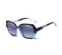 LumiSyne Occhiali da sole Donna Gradiente Specchiati,Occhiali Polarizzati Protezione UV 400,Oversize Telaio Policarbonato Diamanti Strass All'aperto Viaggio Regalo(Blu Gradiente)