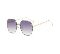 LumiSyne Occhiali Da Sole Donna Oversize Senza Montatura Lente Esagonali Taglio Di Diamanti Montatura Metallo Bicchieri Sfumata Trasparenti UV400 Antiriflesso Parasole Moda Occhiali Outdoor Viaggi