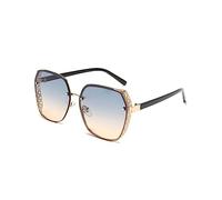 LumiSyne Occhiali Da Sole Polarizzati Oversize Donna Uomo Lente Sfumata Trasparenti Montatura Metallo Cavi Occhiali Signora Protezione UV400 Antiriflesso Moda Occhiali Per Outdoor Viaggi Guida