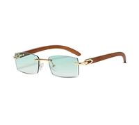 LumiSyne Occhiali Da Sole Quadrati Senza Montatura Donna Uomo Astine In Legno Lente Sfumata Trasparenti Protezione UV400 Antiabbagliamento Occhiali Rettangolari Retro Per Guida Viaggi Decorazioni