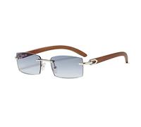 LumiSyne Occhiali Da Sole Quadrati Senza Montatura Donna Uomo Astine In Legno Lente Sfumata Trasparenti Protezione UV400 Antiabbagliamento Occhiali Rettangolari Retro Per Guida Viaggi Decorazioni
