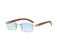 LumiSyne Occhiali Da Sole Quadrati Senza Montatura Donna Uomo Astine In Legno Lente Sfumata Trasparenti Protezione UV400 Antiabbagliamento Occhiali Rettangolari Retro Per Guida Viaggi Decorazioni
