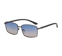 LumiSyne Occhiali Da Sole Rettangolari Retro Uomo Lente Polarizzati Hd Montatura Quadrata In Metallo Occhiali Rettangolari Leggero UV400 Antiriflesso Occhiali Parasole Per Viaggi Guida Pesca Outdoor