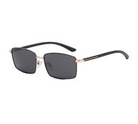 LumiSyne Occhiali Da Sole Rettangolari Retro Uomo Lente Polarizzati Hd Montatura Quadrata In Metallo Occhiali Rettangolari Leggero UV400 Antiriflesso Occhiali Parasole Per Viaggi Guida Pesca Outdoor