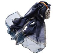 LumiSyne Primavera Nuovo Stile Sciarpa In Chiffon Di Seta Donne Elegante Sciarpa Tinta Unita Moda Tulle Cuciture In Seta Decorazione Di Perline Stole Lungo Scialle Di Protezione Solare