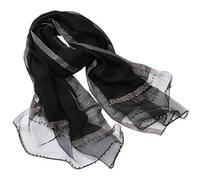 LumiSyne Primavera Nuovo Stile Sciarpa In Chiffon Di Seta Donne Elegante Sciarpa Tinta Unita Moda Tulle Cuciture In Seta Decorazione Di Perline Stole Lungo Scialle Di Protezione Solare