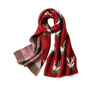 LumiSyne Sciarpa Di Natale Da Donna Invernale Lavorate a Maglia Reversibile Pashmina Sciarpa Con Renne Cervi Fiocco Di Neve Lungo Sciarpe Scialle Stole Addensato