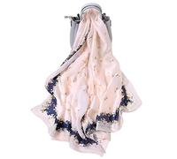 LumiSyne Sciarpa Di Seta Da Donna Fiore Stampato Rose Foulard Lungo Stole Morbida Scialle Protezione Solare Dolce Ed Elegante Stile Per Matrimoni Quattro Stagioni(Rosa)
