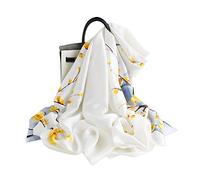 LumiSyne Sciarpa Di Seta Da Donna Fiore Stampato Rose Foulard Lungo Stole Morbida Scialle Protezione Solare Dolce Ed Elegante Stile Per Matrimoni Quattro Stagioni(Rosso)